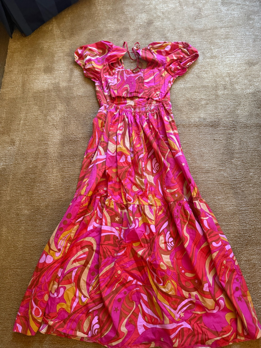 1. State Pink and Yellow Paisley Maxi Dress - Picture 2 of 3